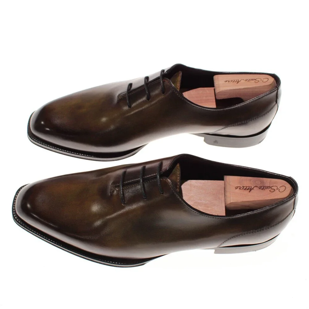 Di Bianco NWB Oxford Dress Shoes Size 41.5 (US 8.5) Green Leather Made in Italy